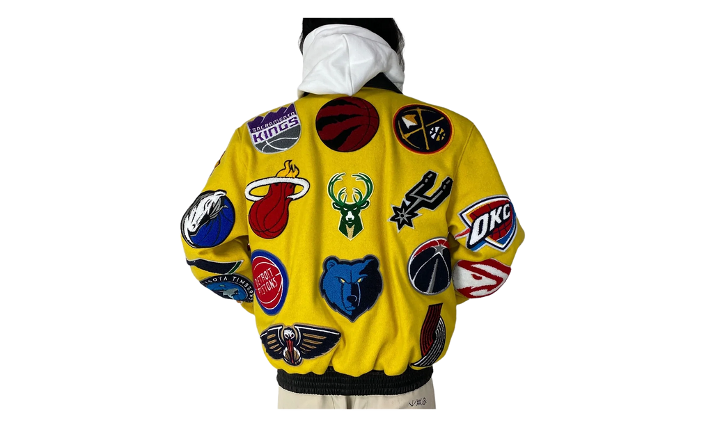 NBA Collage Wool & Leather Jacket "Yellow" NBA 101 YEL