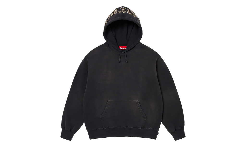 Overdyed Studded Hooded Sweatshirt "SS26 - Black" SU27374