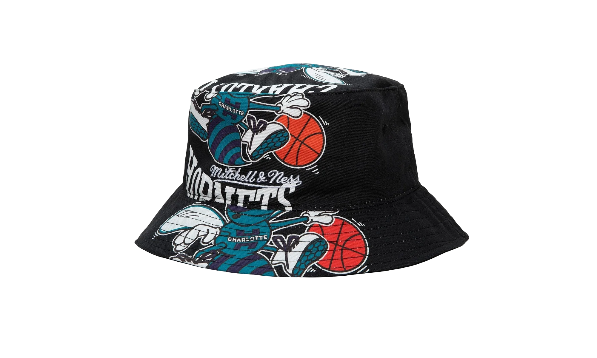 NBA Hardwood Classics Cut Up Bucket Hat "Charlotte Hornets - Black" BUCKSH21322 CHOBLCK
