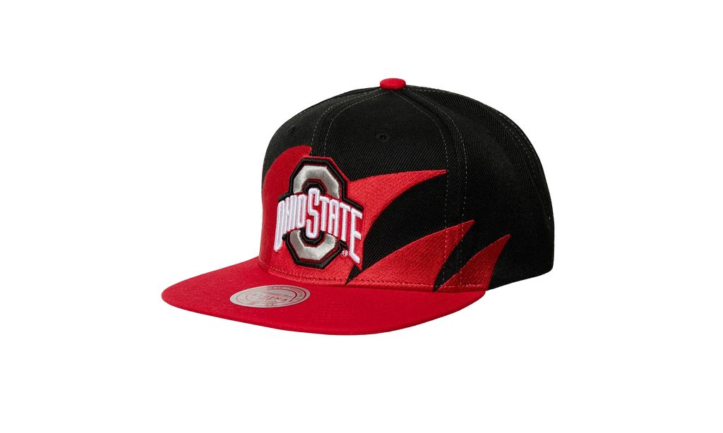 NCAA Sharktooth Snapback Cap "Ohio State Buckeyes - Black / Red" HHSS3304 OSTYYPPPBKRD