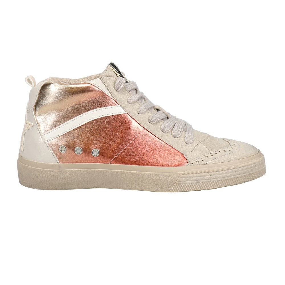 Riley Metallic High Top Lace Up Sneakers