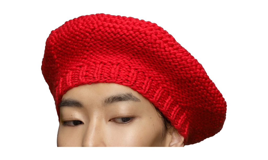 KNITTED BERET "RED" S50TC0072S18420314