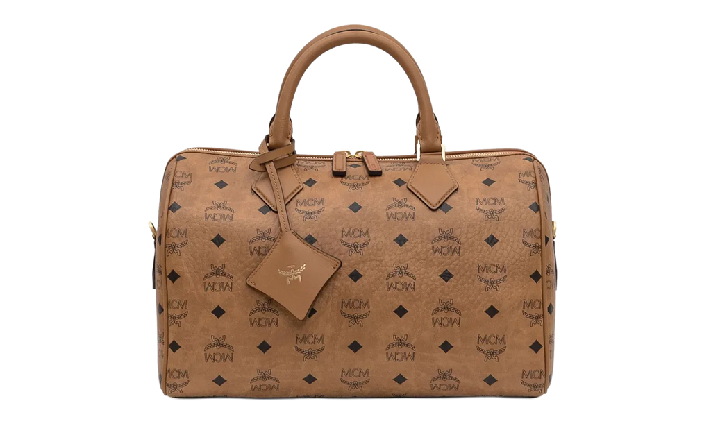 Medium Ella Boston Bag in Visetos "Cognac" MWBFAEA01CO001
