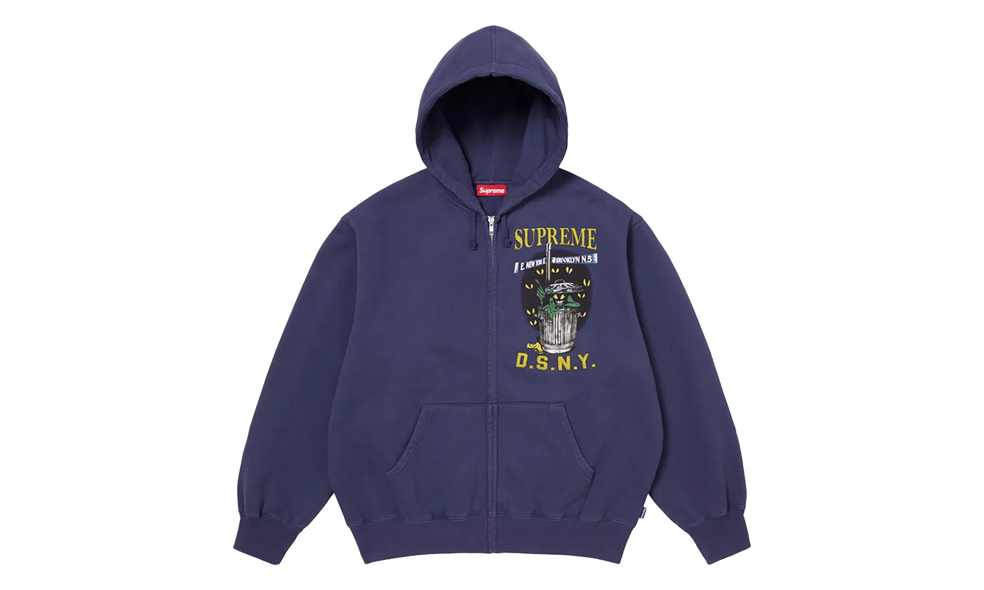DSNY Zip Up Hooded Sweatshirt "SS26 - Washed Navy" SU27112