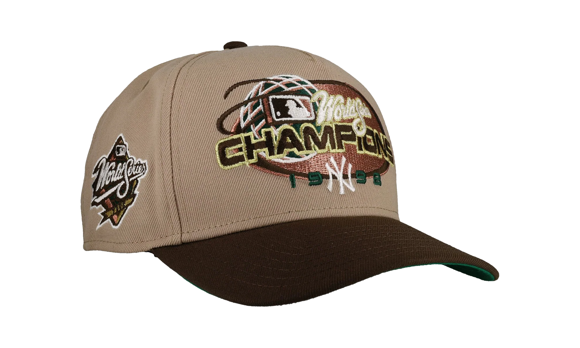 9FIFTY New York Yankees 1998 World Series Champs A Frame Snapback Hat "Tan" NE244