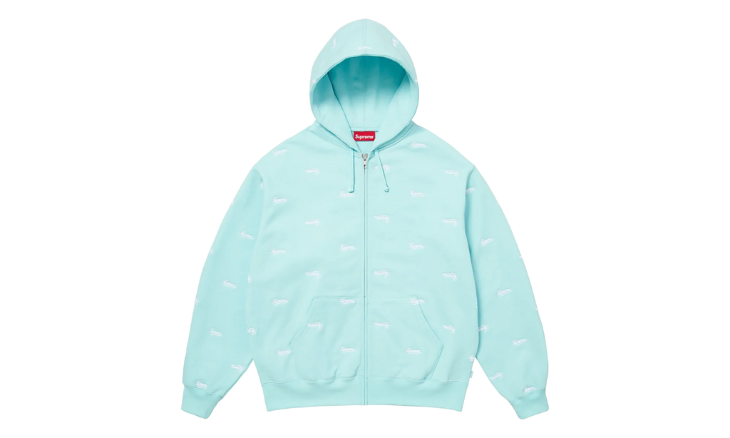 Repeat Script Zip Up Hoodie "FW25 - Aqua" SU26978