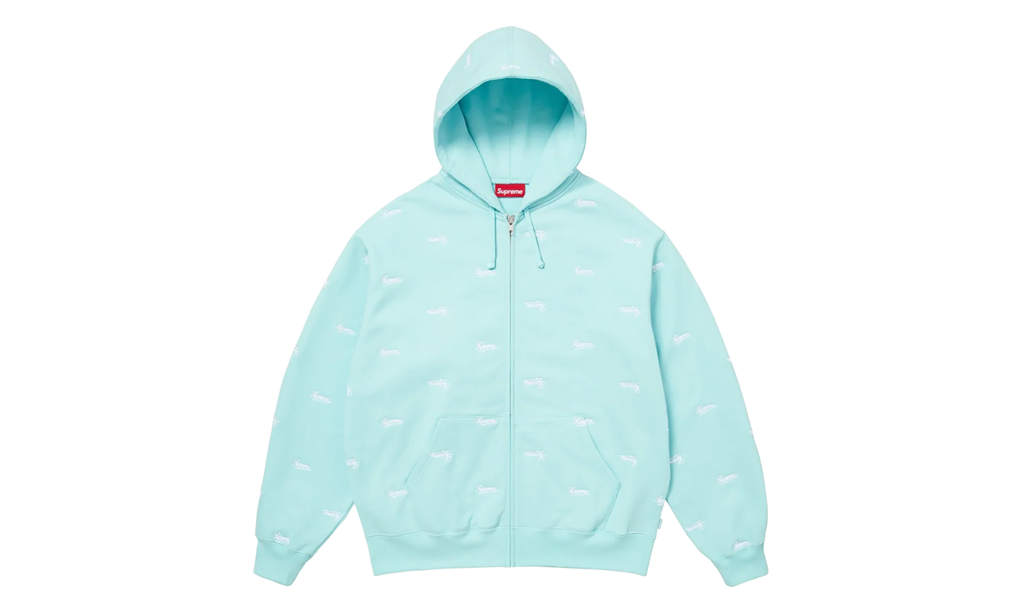 Repeat Script Zip Up Hoodie "FW25 - Aqua" SU26978