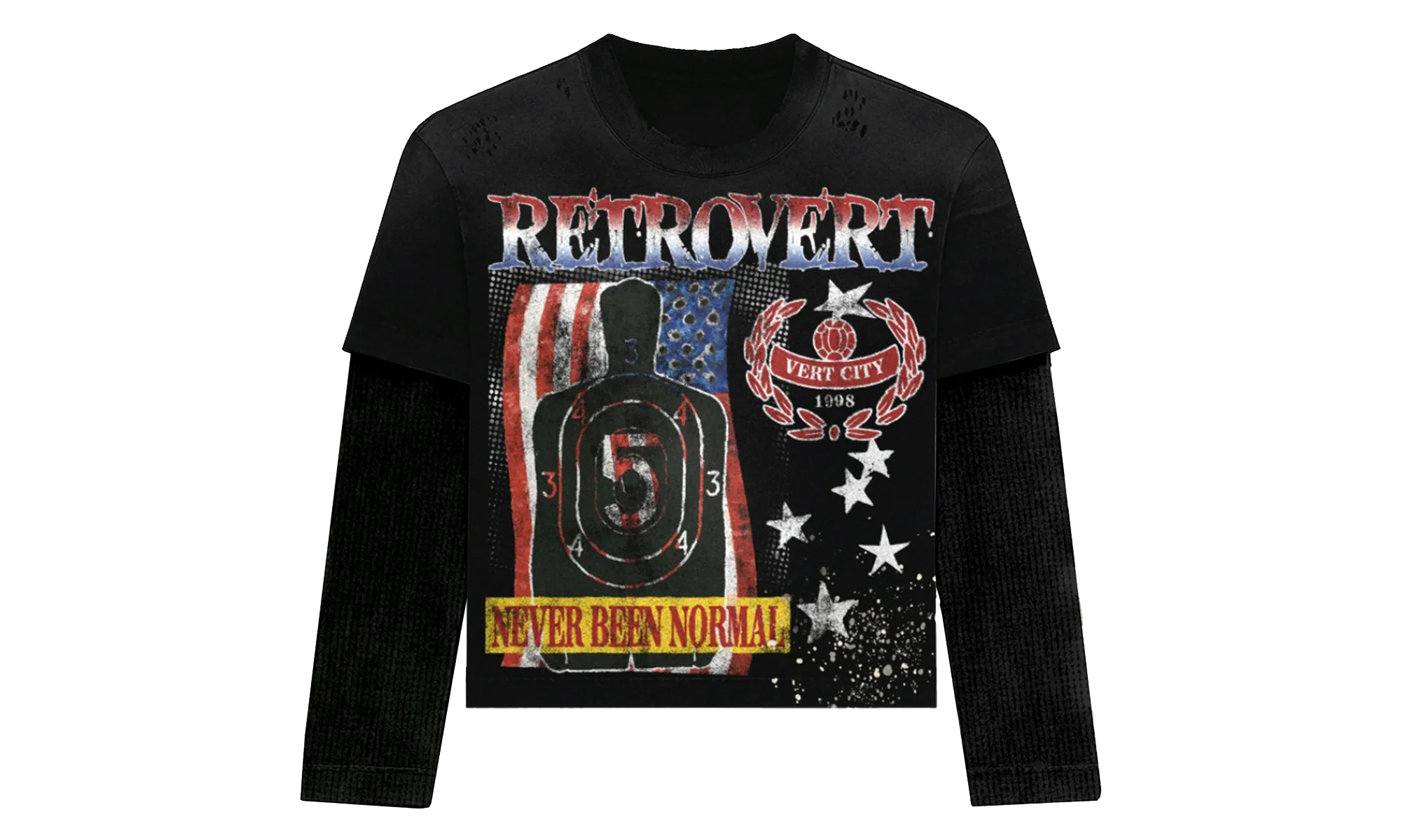 USA Longsleeve Thermal Shirt "Black" RET017