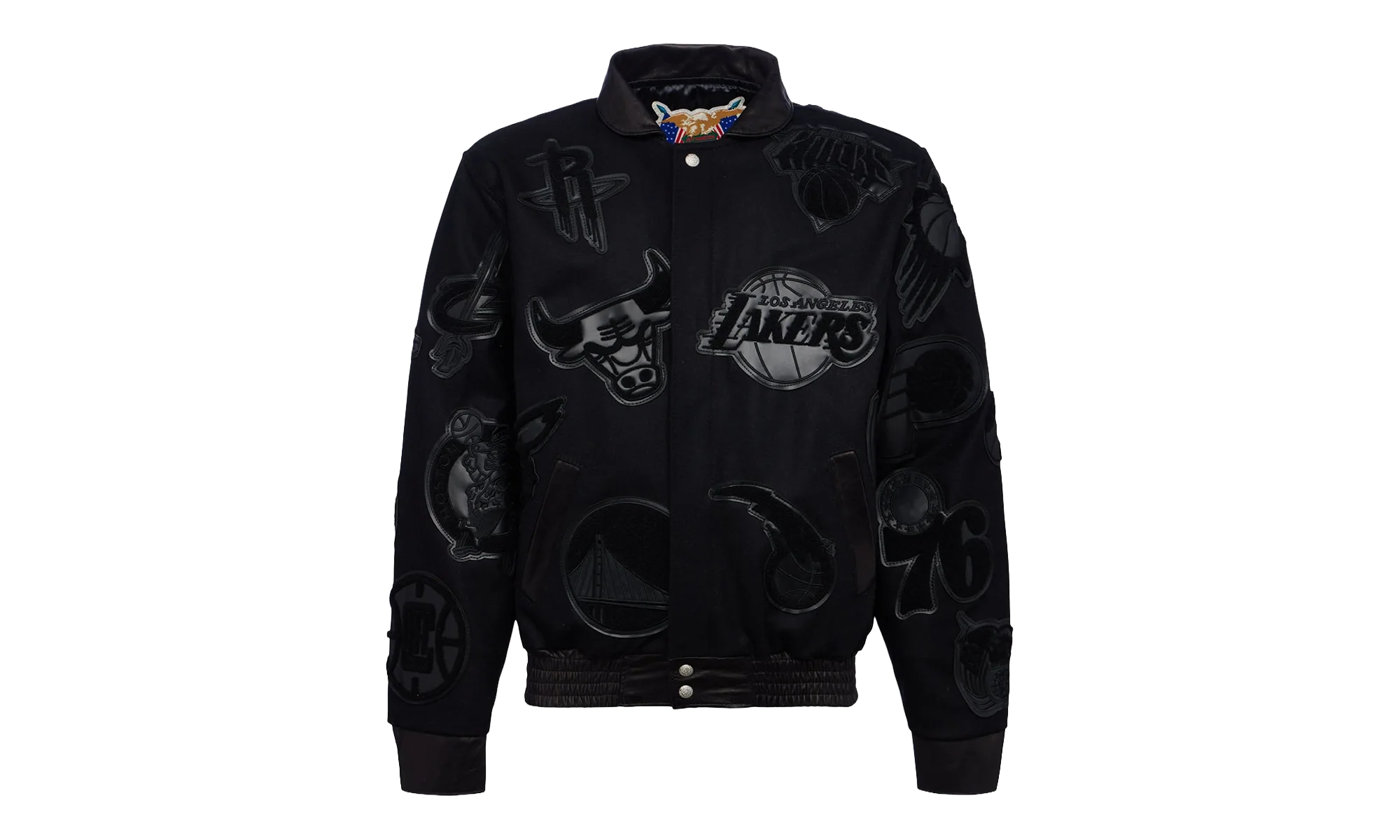 Vegan Leather Jacket "VNFL Collage" NFL 201 BLK