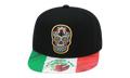 Branded Sugar Skull Snapback Cap "Mexican Flag - Black" 6HSSTD17414 MNNBLCK