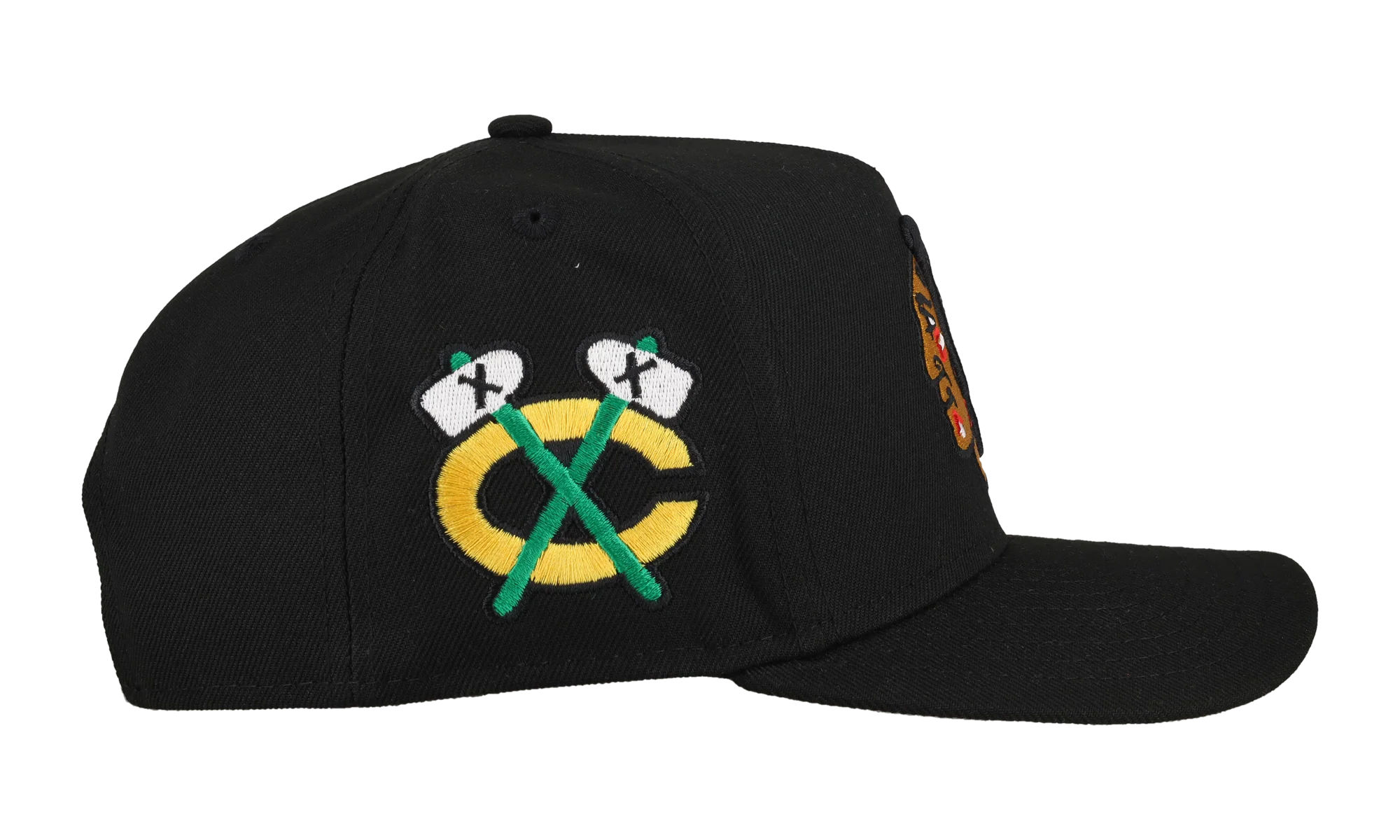 9FIFTY Chicago Blackhawks Team Color A Frame Snapback Hat "Black (Grey Brim)" NE470