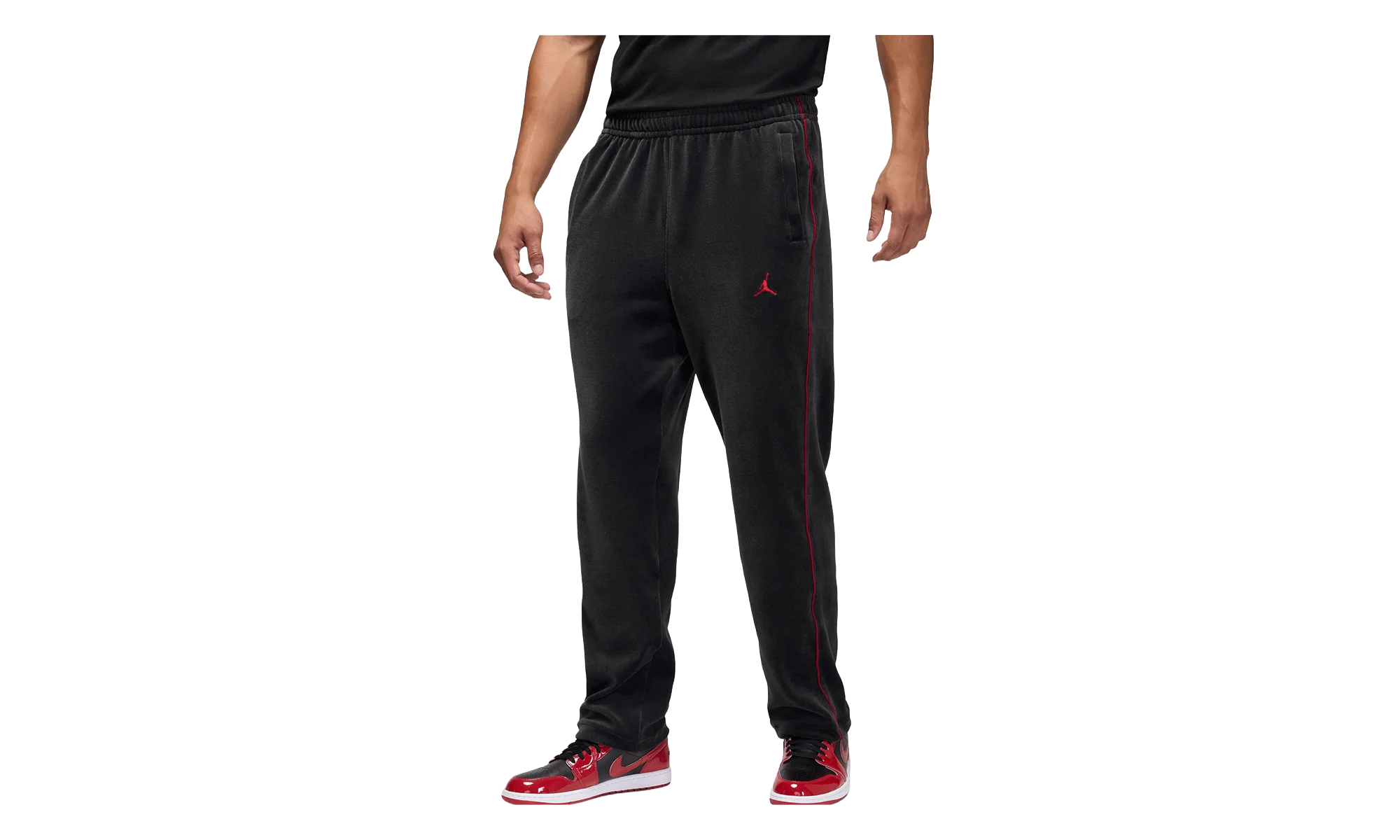 Jordan Brooklyn Velour Track Trousers "Black / Gym Red" HV1872 010