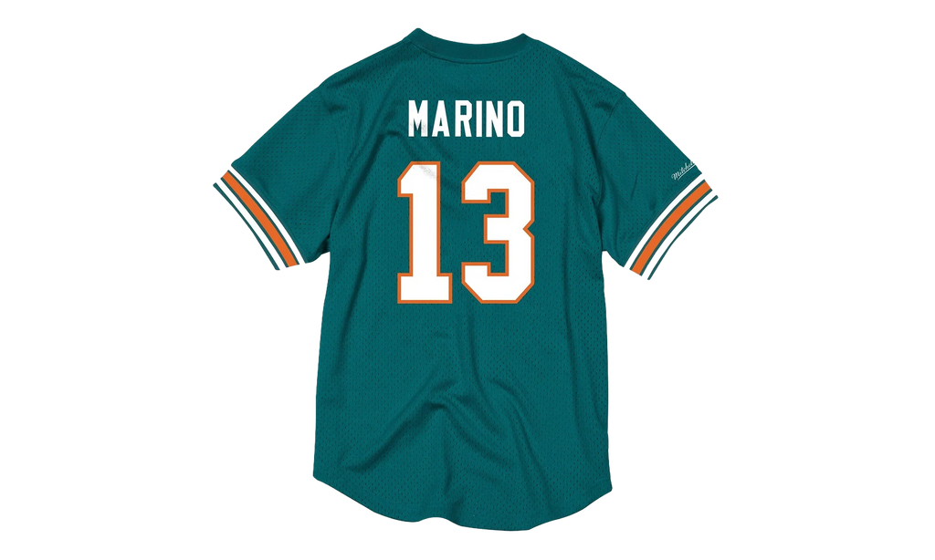 NFL Name & Number Mesh Crew Neck Shirt "Miami Dolphins - Teal" NNMPMG18061 MDOTEAL94DMA