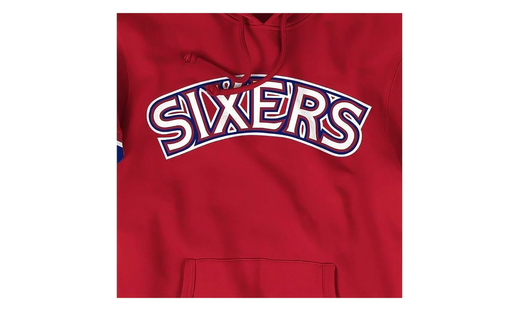 NBA French Terry Short Sleeve Hoodie "Philadelphia 76ers - Scarlet" FPHDMG18037 P76SCAR1