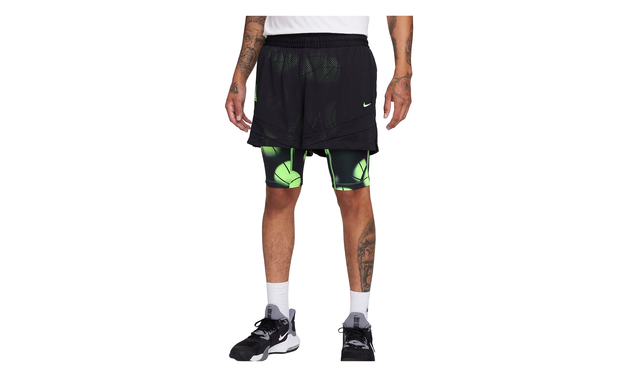 Signature Ja Morant Dri-Fit 2-In-1 4" Basketball Shorts "Black / Lime Blast" FQ1022 010