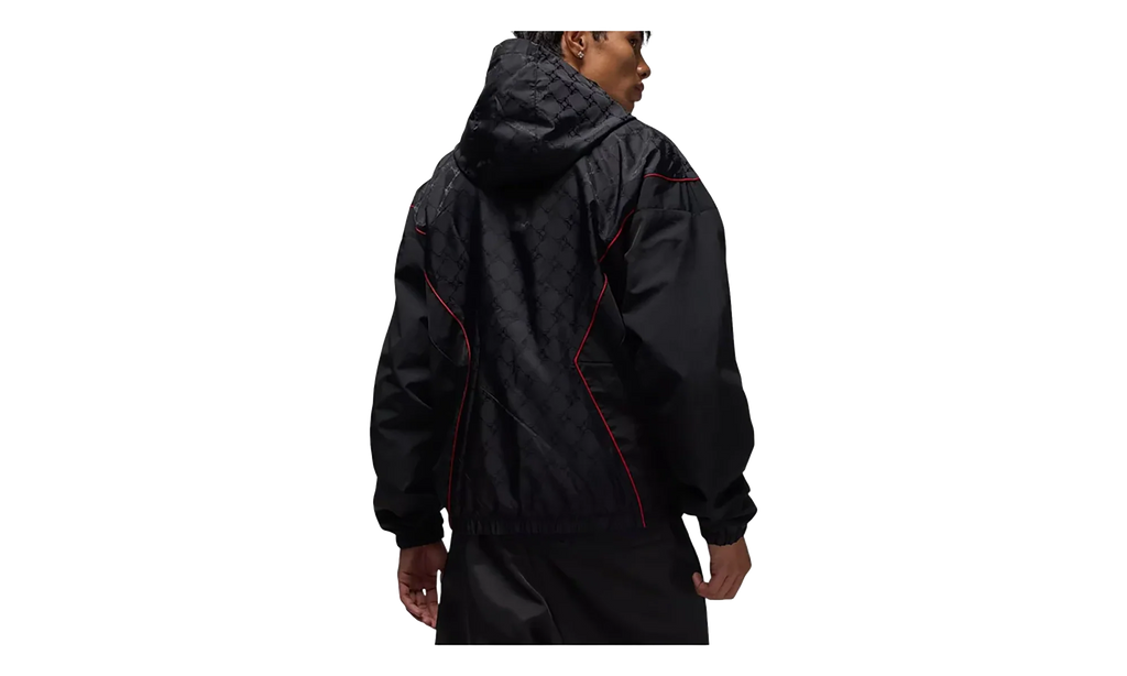 Jordan Brooklyn Hooded Draft Jacket "Black / Gym Red" HV0554 010