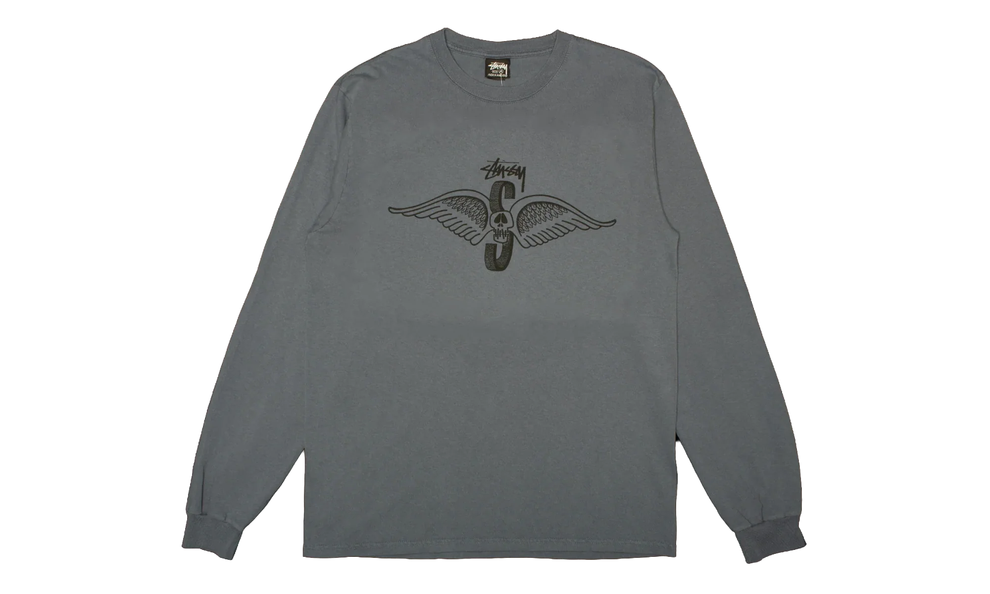 Skull Wings Pigment Dyed Long-Sleeve "Navy" STUS368
