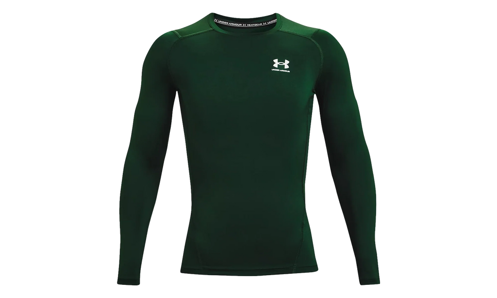 HeatGear Compression Long Sleeve "Forest Green / White" 1361524 301
