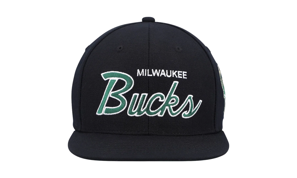 NBA Team Script 2.0 Snapback Cap "Milwaukee Bucks - Black" HHSS3280 MBUYYPPPBLCK