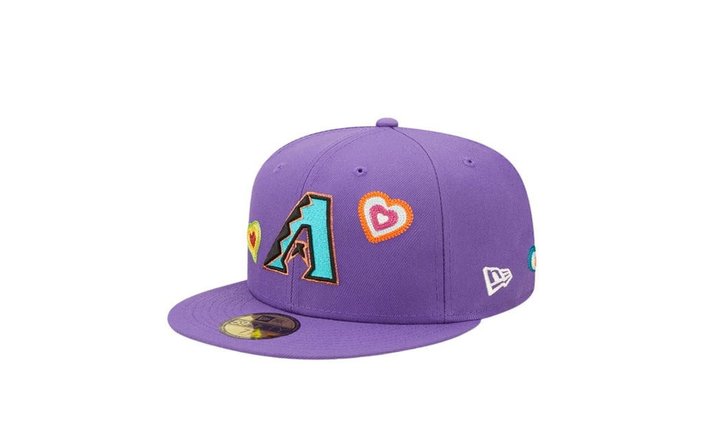 59Fifty MLB Arizona Diamondbacks C/S Hearts Fitted Hat "Purple" 60288219