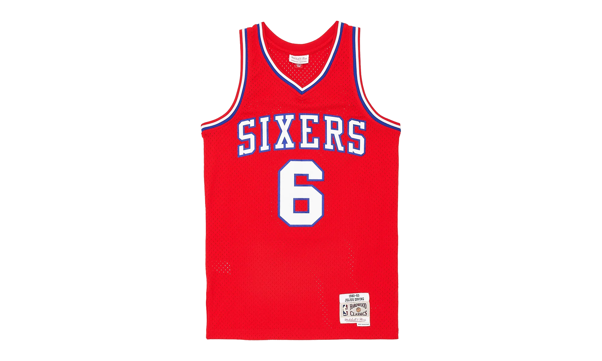 1982-83 Julius Erving Philidelphia 76ers Swingman Jersey "Red Multi" MN1982 83JEP76SJ