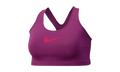 Swoosh Medium‑Support Non‑Padded Sports Bra WMNS "White Black (Plus Size)" BQ0973 564
