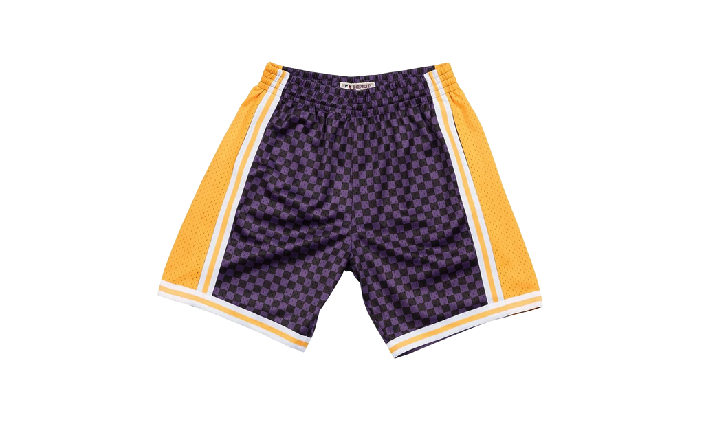 NBA Checked Swingman Shorts "Los Angeles Lakers - Purple" BA3A4I LAL L N0B