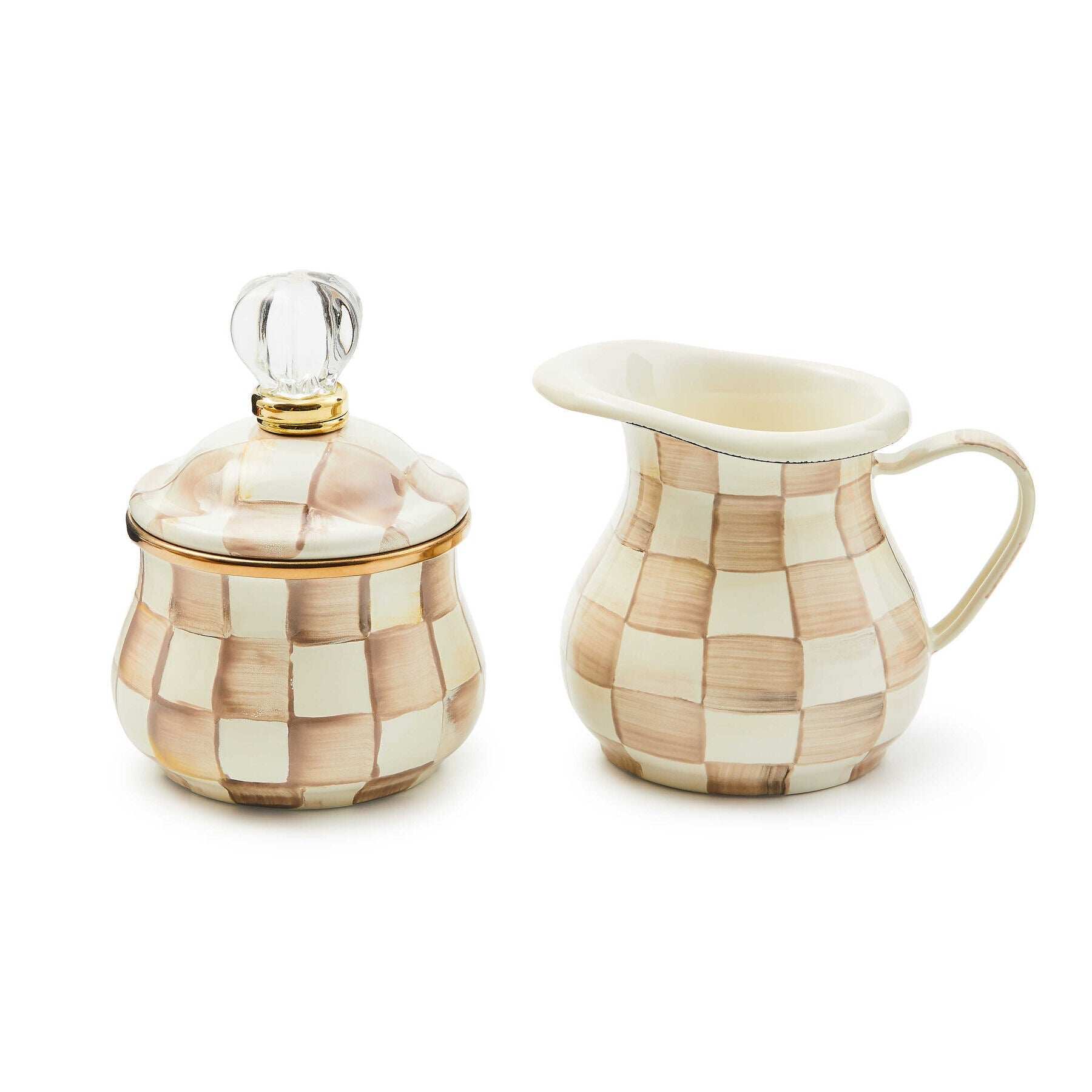 MacKenzie-Childs Mocha Check Little Creamer