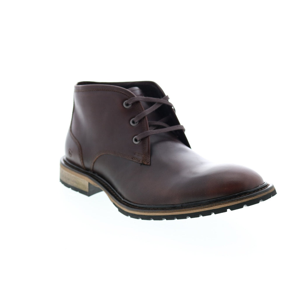 Andrew Marc Woodside AM1022-644 Mens Burgundy Leather Lace Up Chukkas Boots