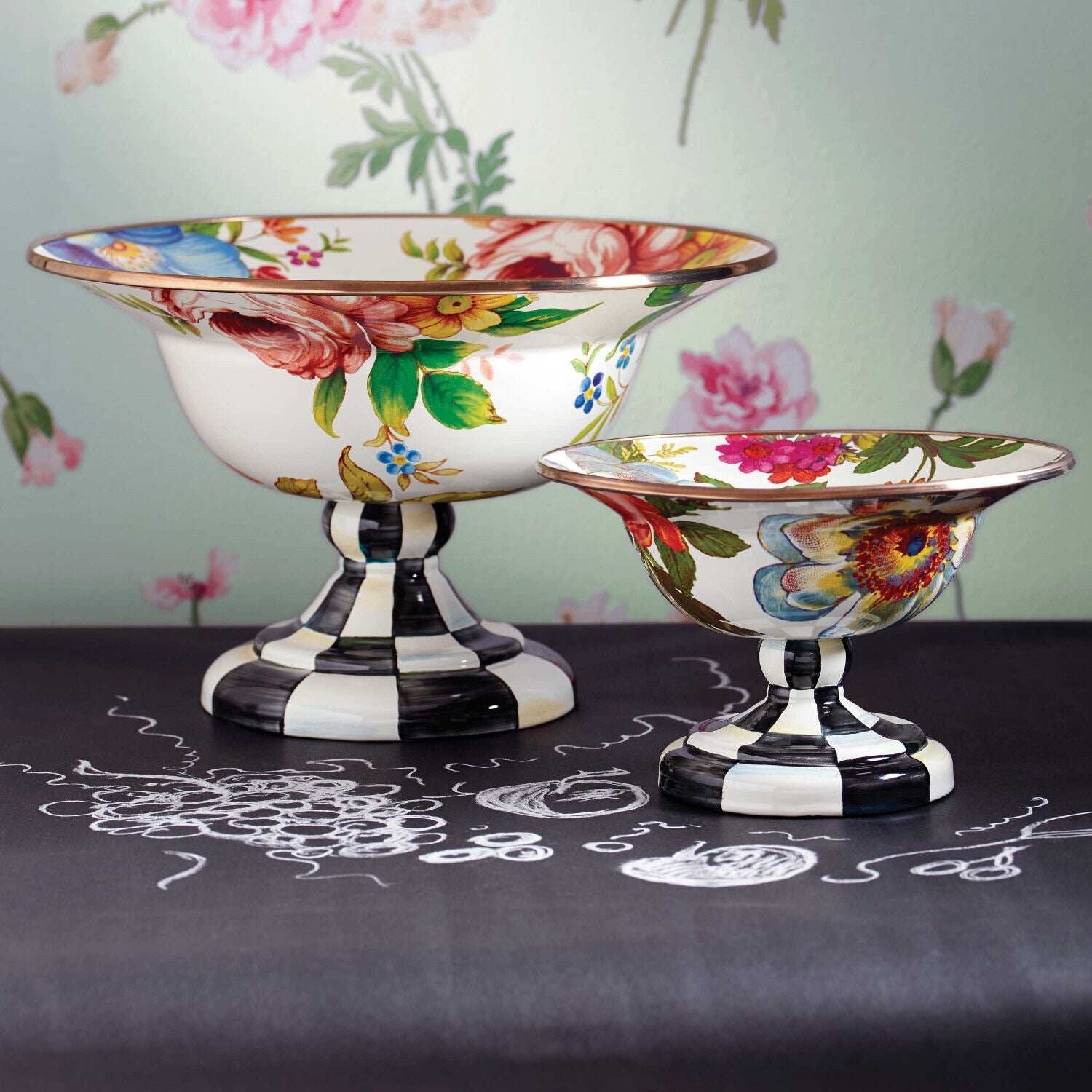 Flower Market Small Compote - White
