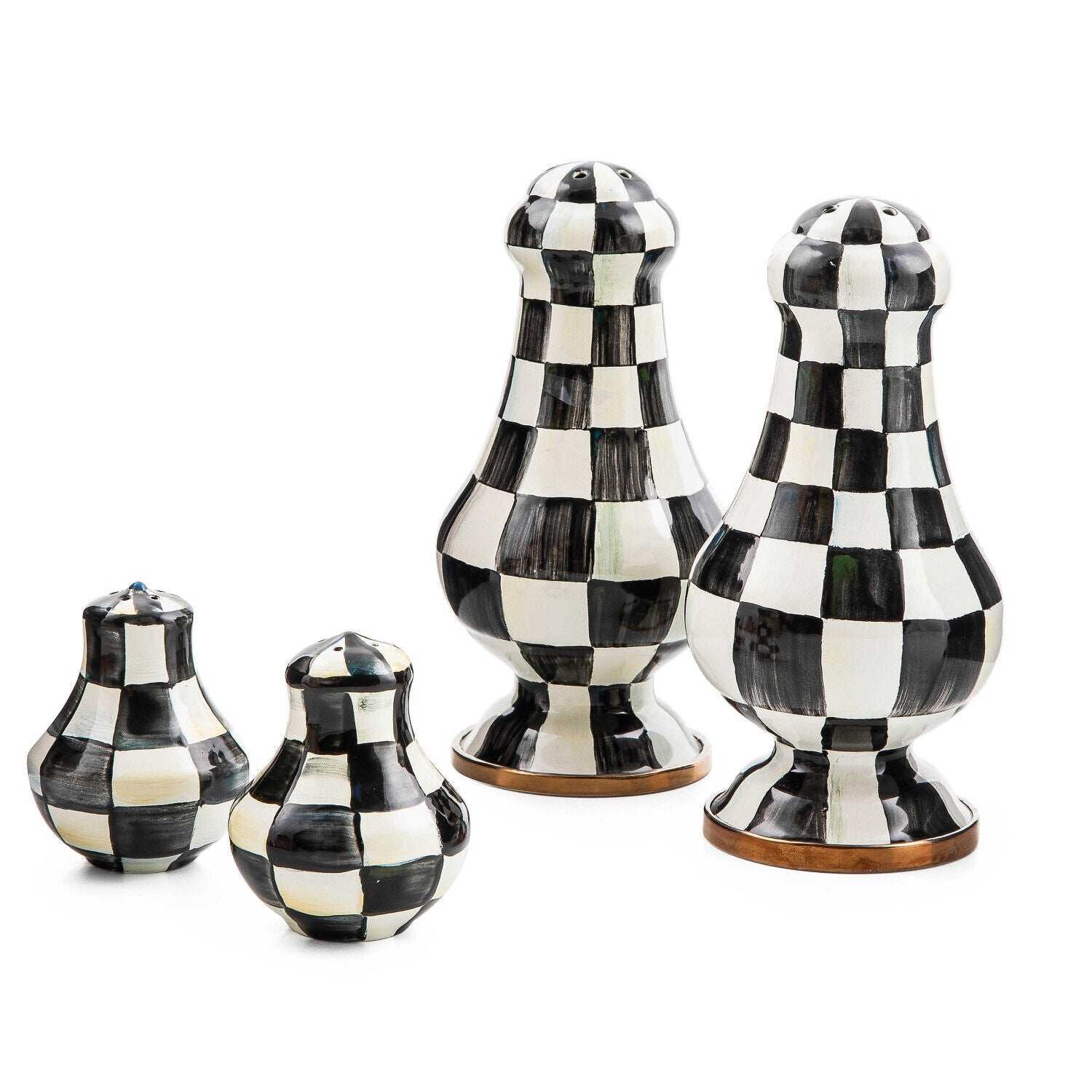 MacKenzie-Childs Courtly Check Enamel Salt & Pepper Shakers