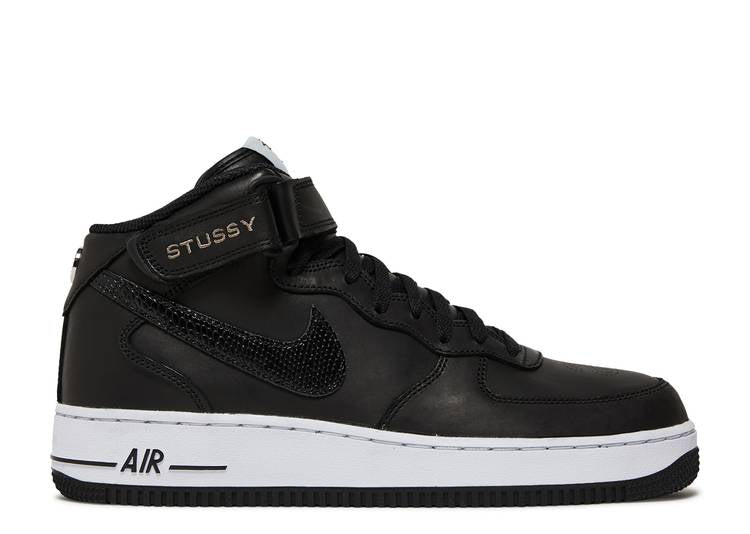 Air Force 1 Mid Stussy Black White