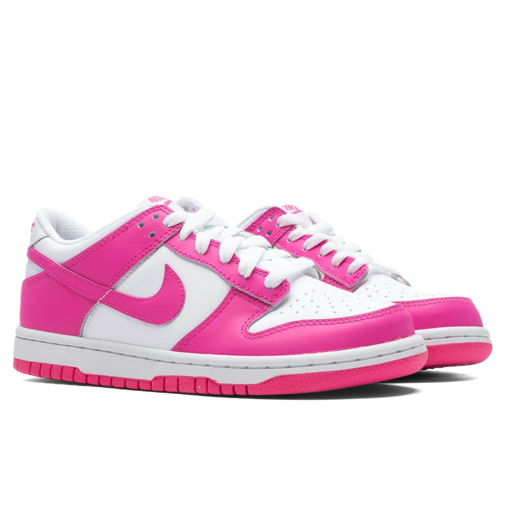 Dunk Low (GS) - White/Laser Fuchisa
