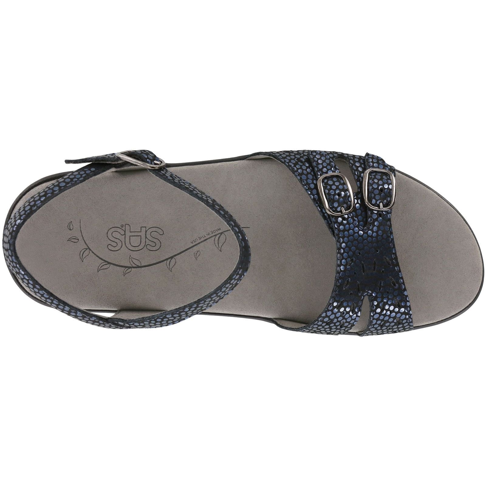 Women's Duo Quarter Strap Sandal in Navy Perla
