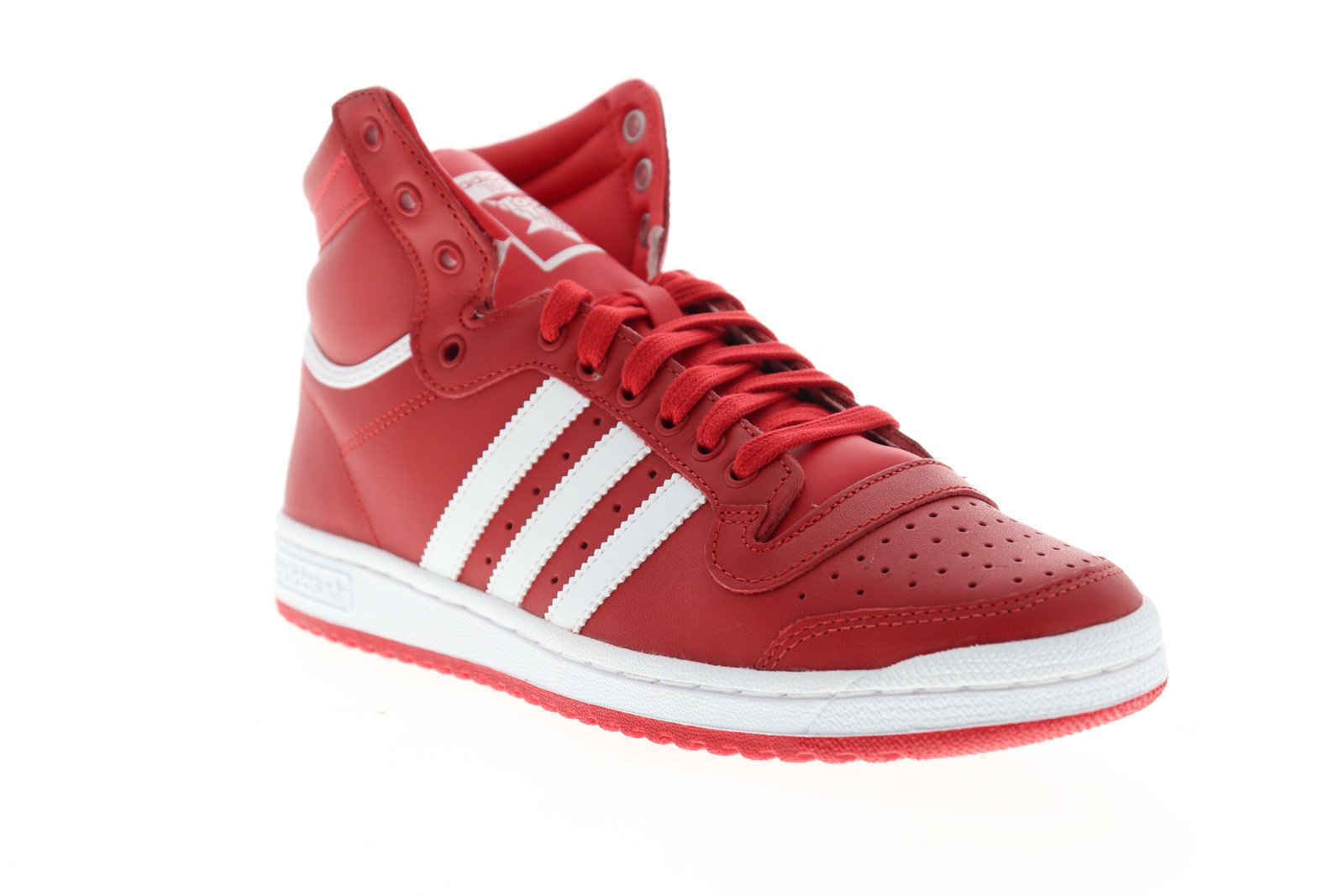Top Ten HI EF2518 Mens Red Leather High Top Lifestyle Sneakers Shoes
