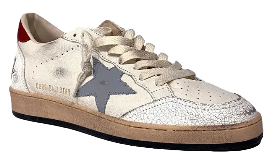 Golden Goose Ball Star Nappa White Silver Blue Red