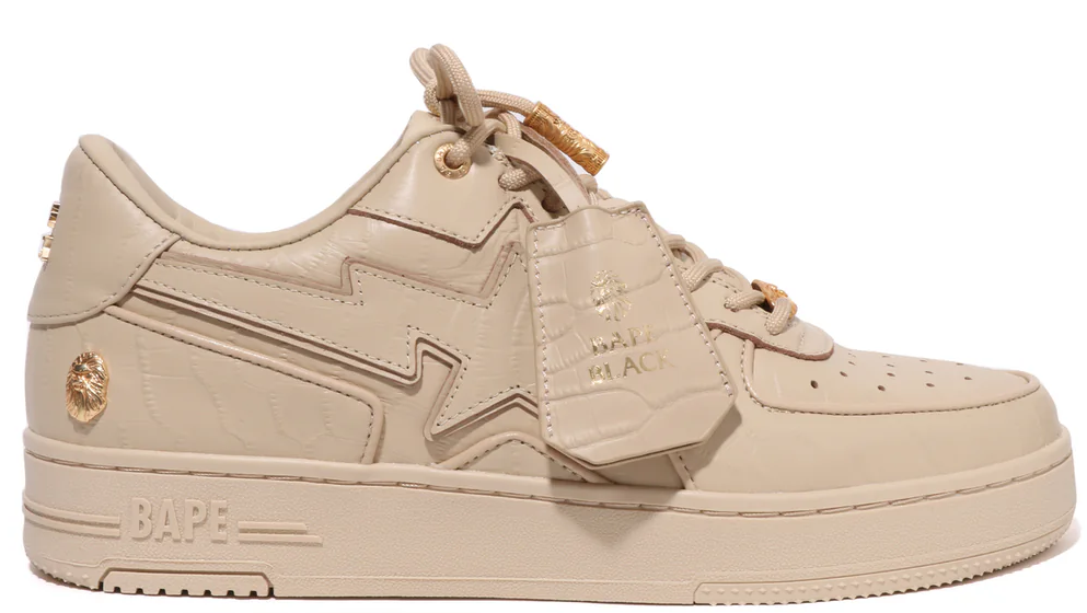 Black Men Low Sneakers Black Sta Icon Beige
