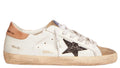 Golden Goose Super Star with black glitter star and pink heel tab (Women’s)