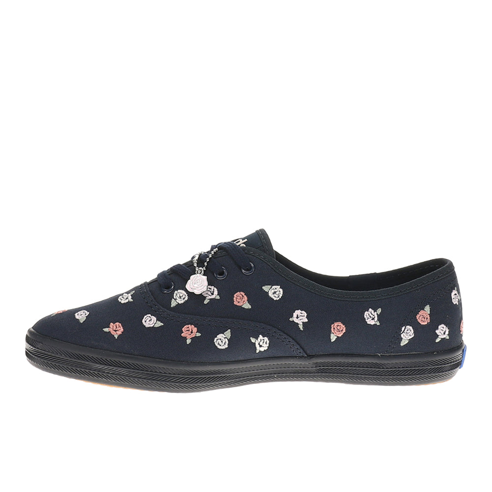 Champion Canvas Rose Embroidery Lace Up Sneakers
