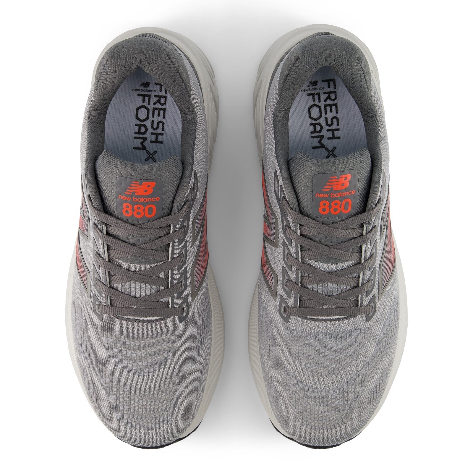 Men's Fresh Foam X 880v15 in Slate Grey with Reflection and Urgent Red