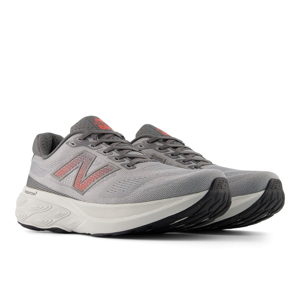 Men's Fresh Foam X 880v15 in Slate Grey with Reflection and Urgent Red