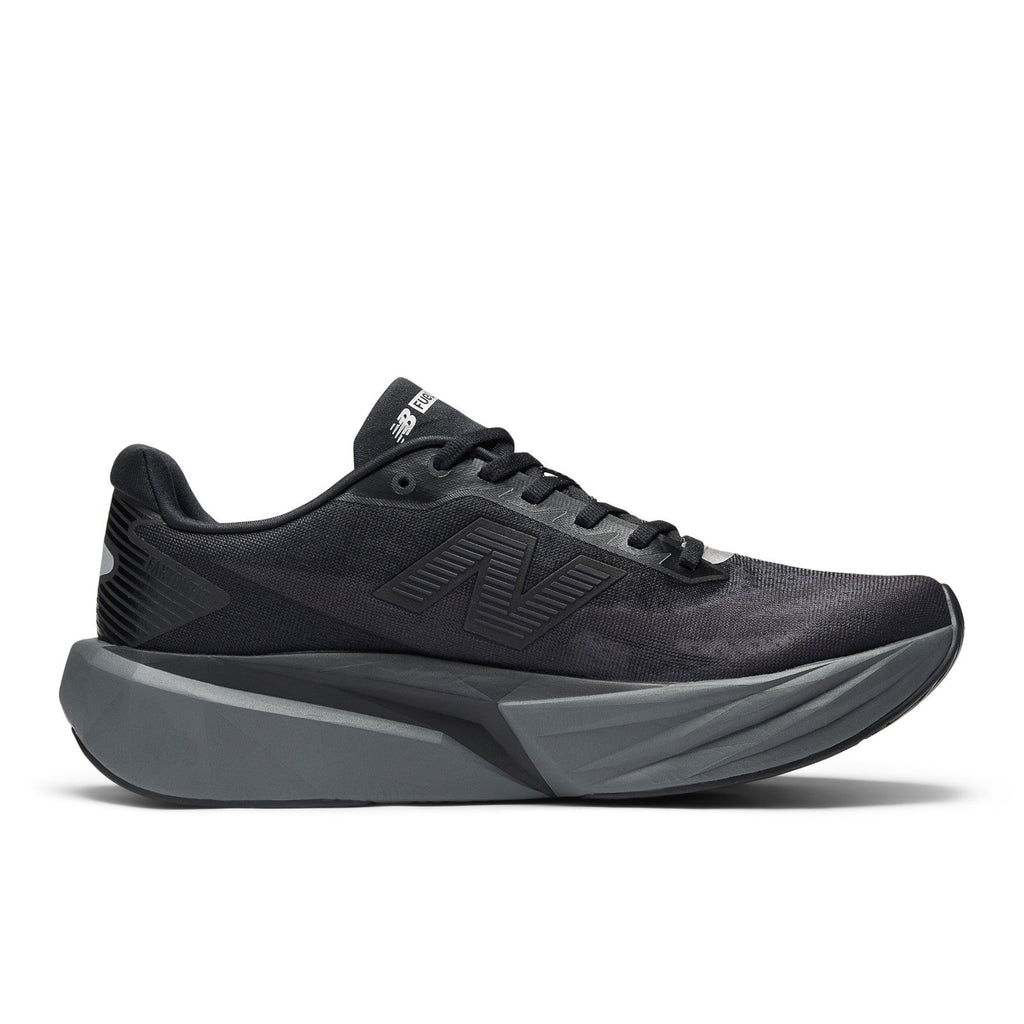 Men's FuelCell Rebel v5 in Black with Castlerock and Silver Metallic