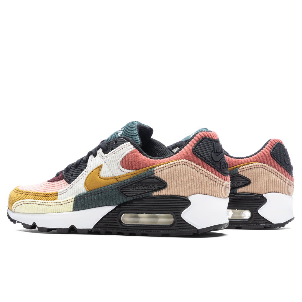 Women's Air Max 90 'Multi - Corduroy' - Black/Bronzine/Red Stardust