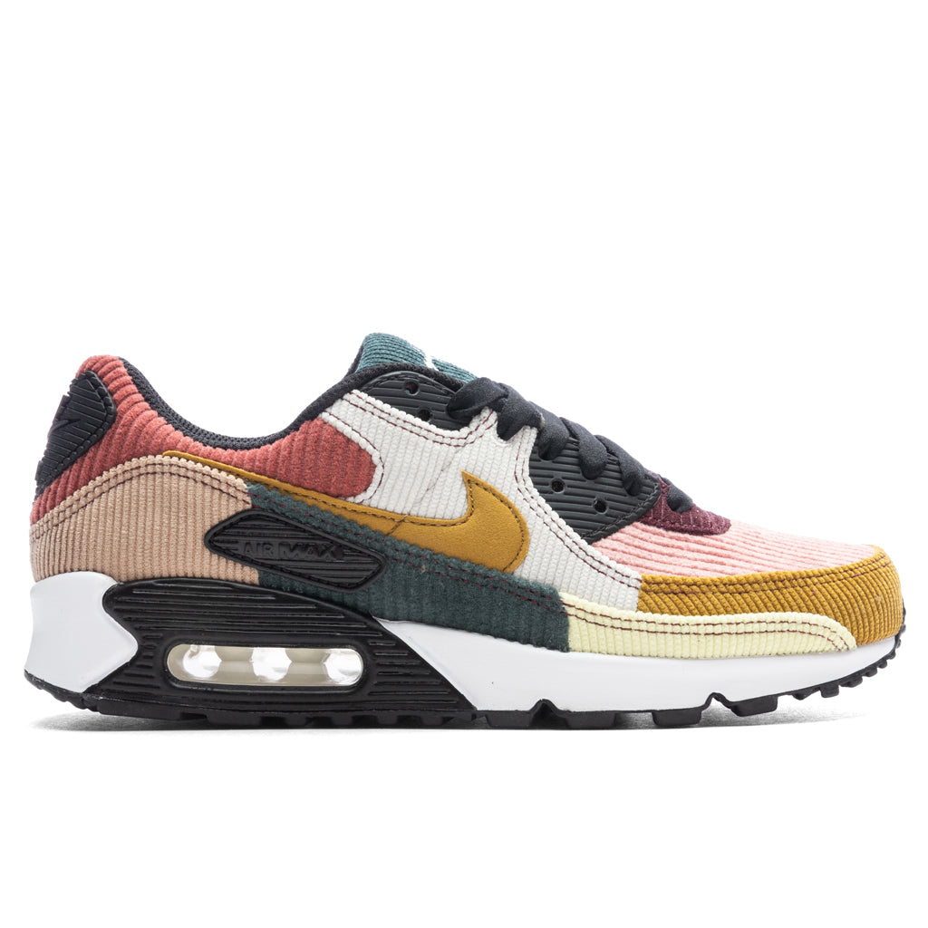 Women's Air Max 90 'Multi - Corduroy' - Black/Bronzine/Red Stardust
