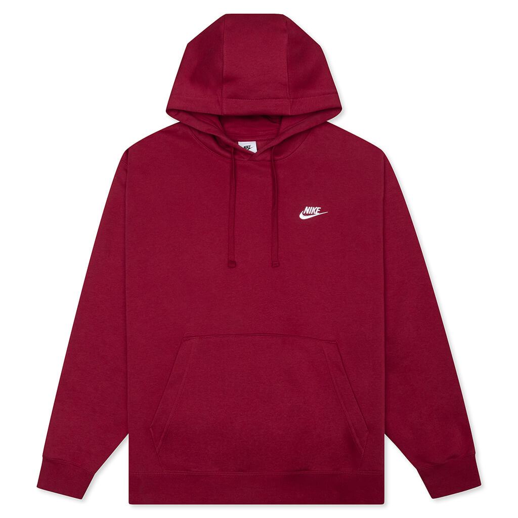 Sportswear Club Fleece Pullover Hoodie - Pomegranate/White