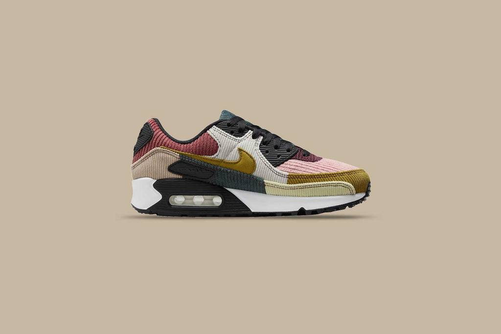 Women's Air Max 90 'Multi - Corduroy' - Black/Bronzine/Red Stardust