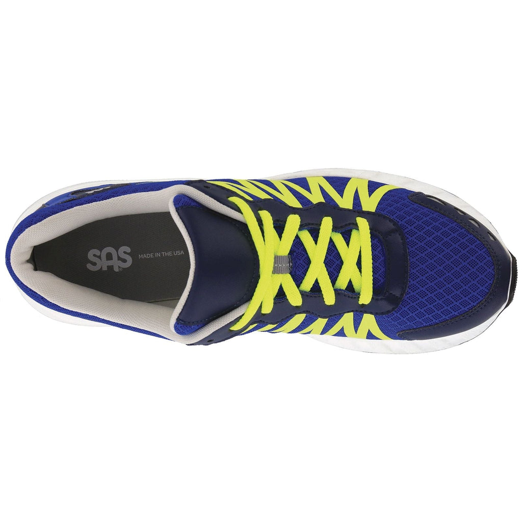 Men's Pursuit Lace Up Sneaker in Blue / Neon Yellow