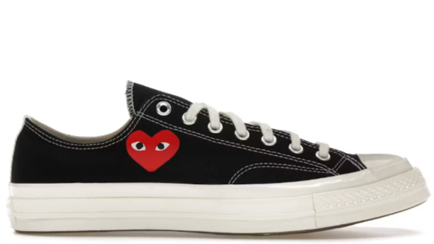 Chuck Taylor All Star 70 Ox Comme des Garcons PLAY Single Small Heart Black