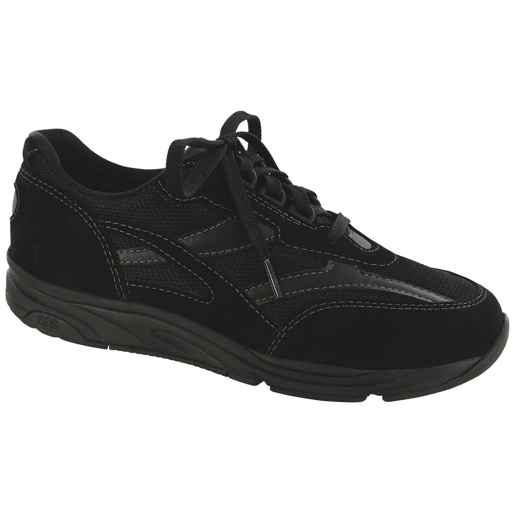 Women's Tour Mesh Lace Up Sneaker Mesh in Black