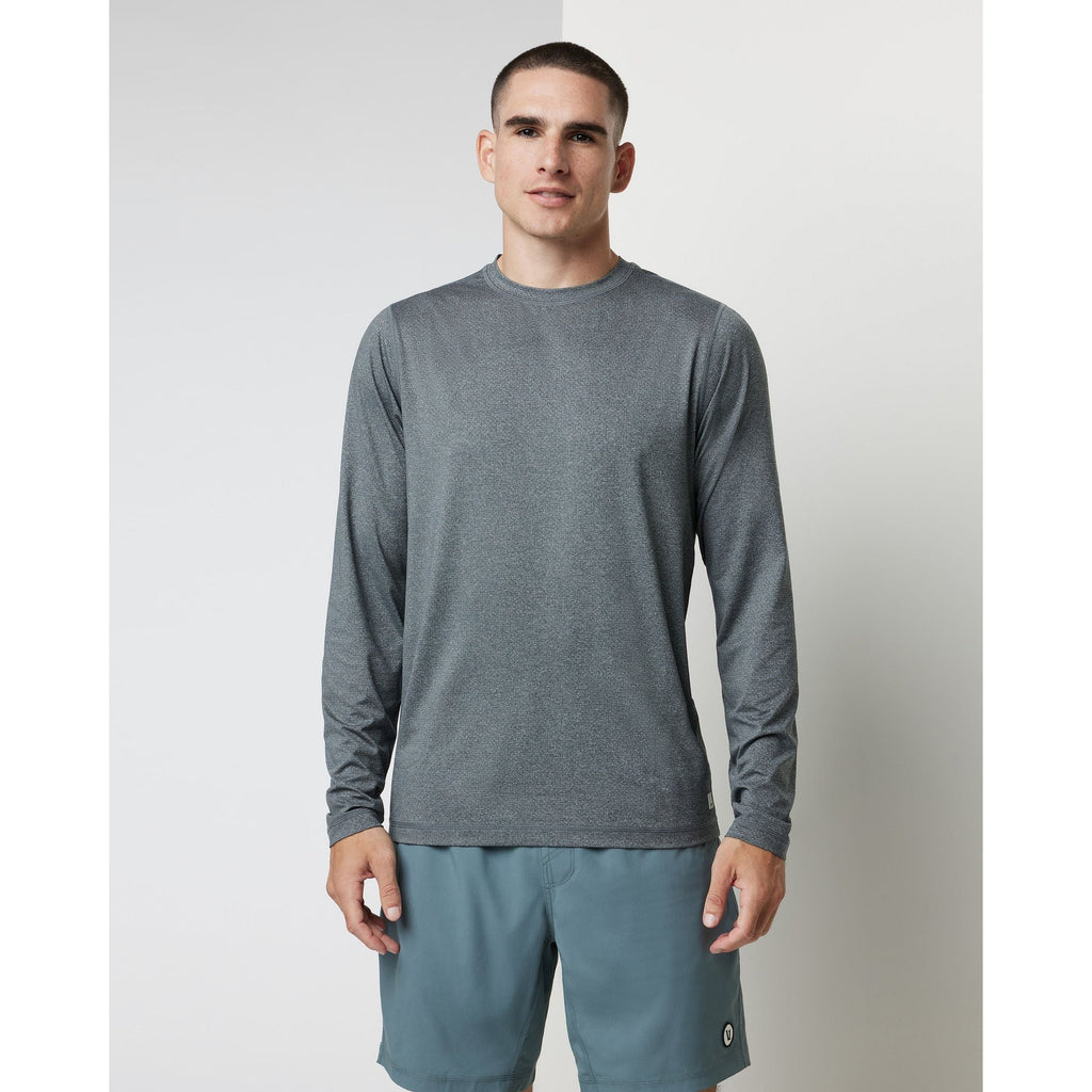 Men's Long Sleeve Tradewind Performace Tee 2.0 in Heather Grey